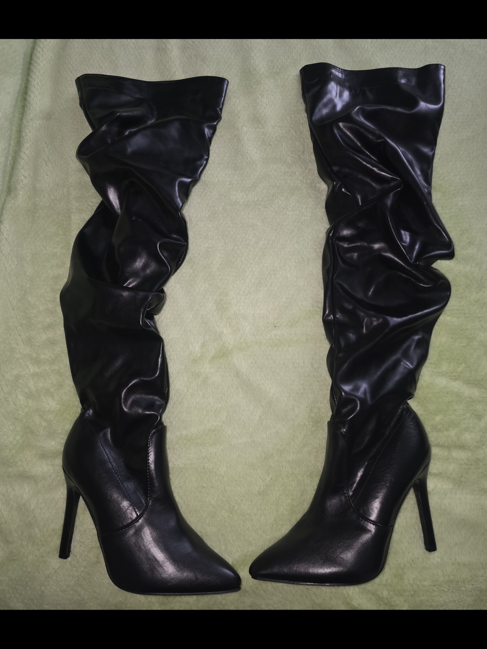Brand New Black Over-the-Knee Slouch Stiletto Boots